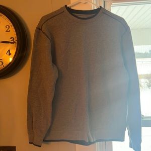 Game Day sweat shirt grey with a navy blue neck size medium